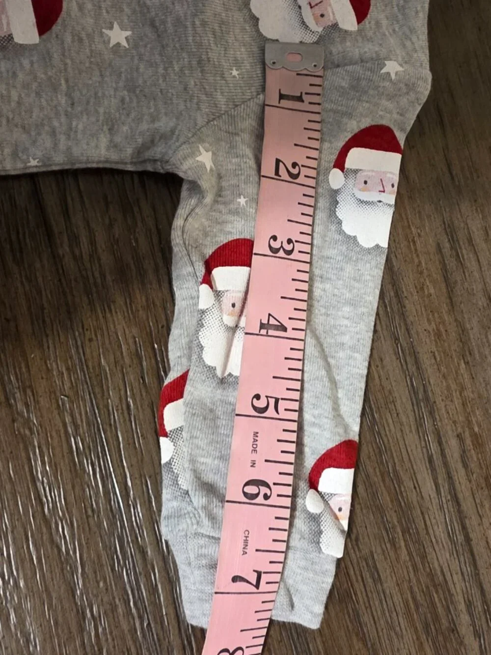 Petit Lem Santa Print Sleeper NWT Newborn NB Heather Grey Christmas Baby